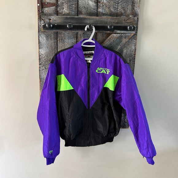 Men's Vintage Arctic Cat Full Zipper Colour Block Jacket - Picture 1 of 3